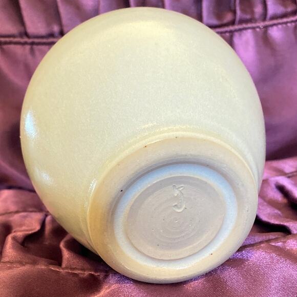 Porcelain Vase Signed Marked KJ Pottery Purple/Red Blue Cream Crazing Vintage - Picture 5 of 13